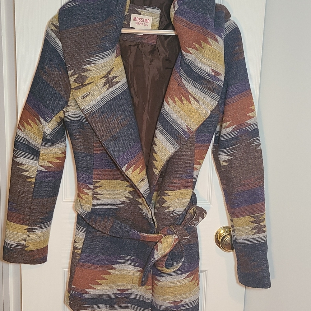 Aztec print coat